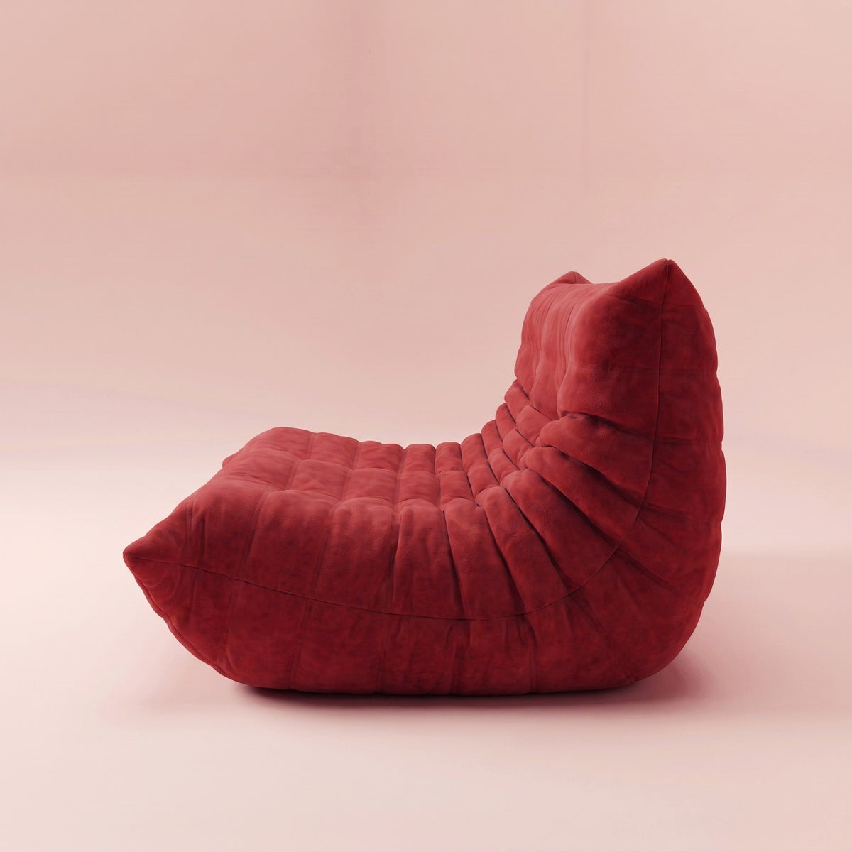 Goto — Canapé 2 places, coloris rouge — vue de profil