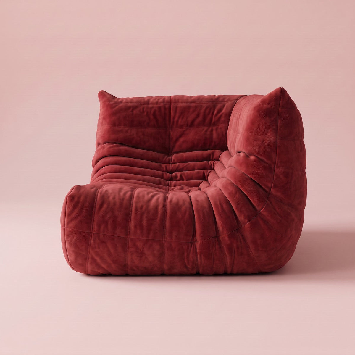 Goto — Canapé d'angle, coloris rouge — vue de profil