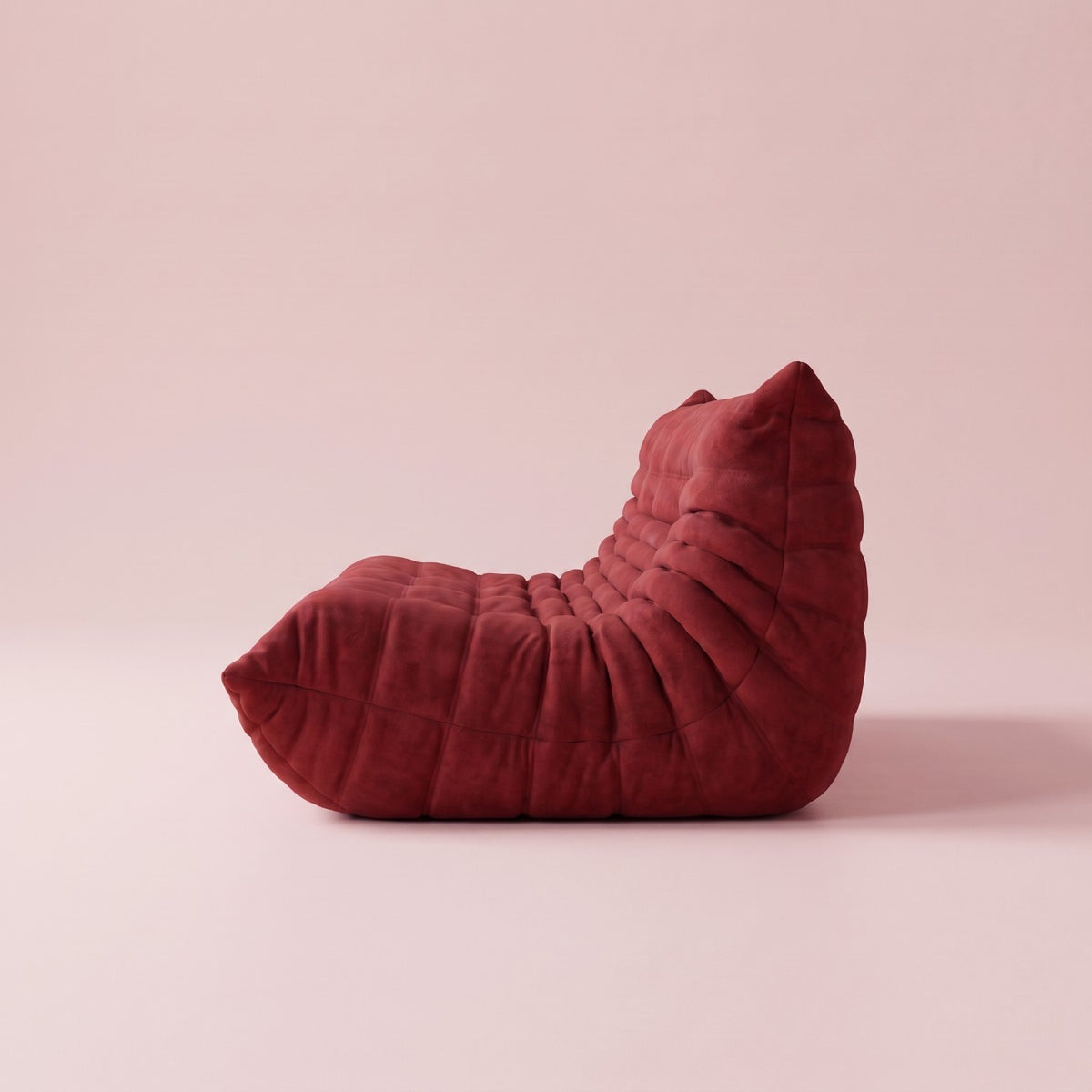 Goto — Canapé 3 places, coloris rouge — vue de profil