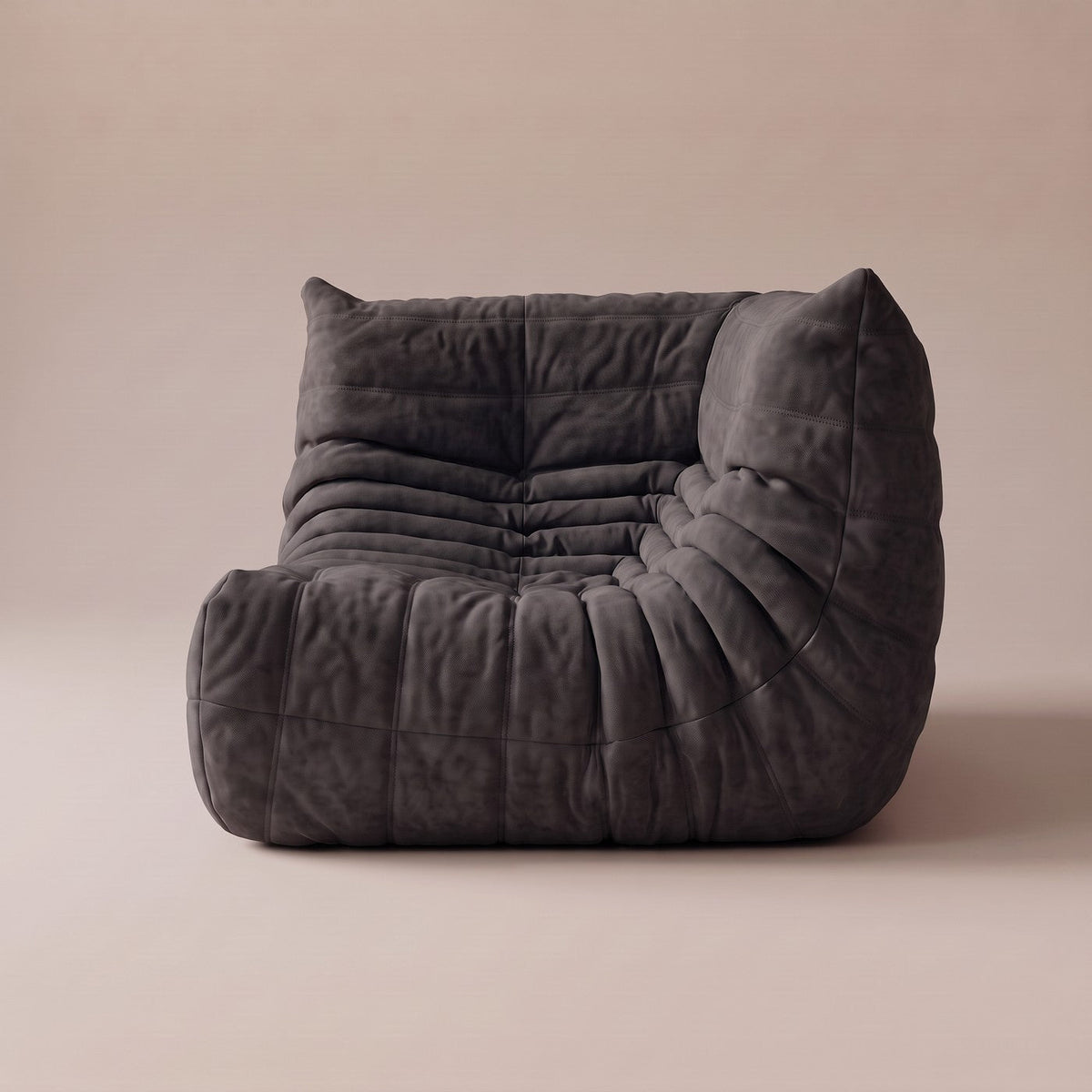 Goto — Canapé d'angle, coloris noir — vue de profil